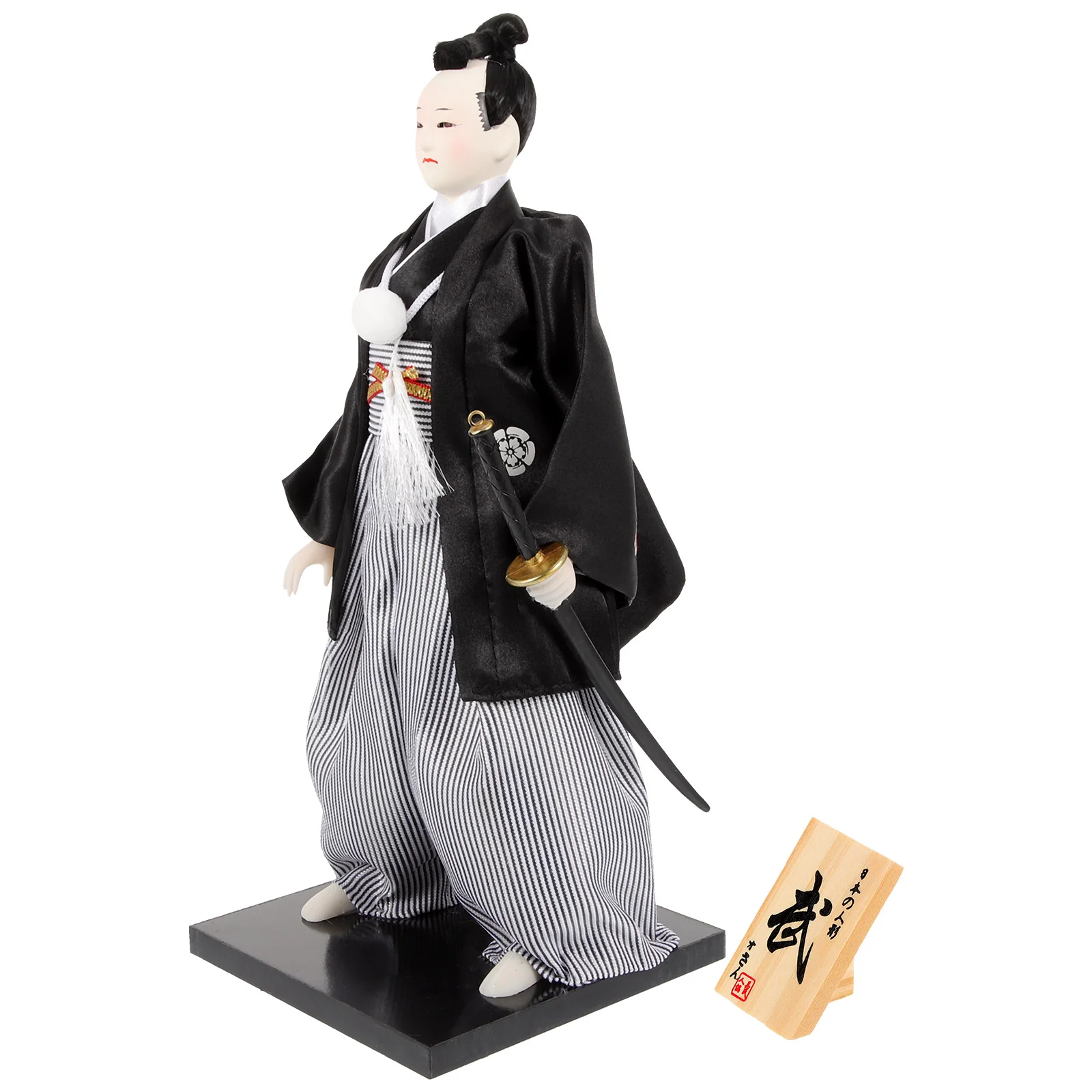 

Japanese Decor Bushido Item for Home Crafts Ornament Desktop Dolls Black Style Decoration Man