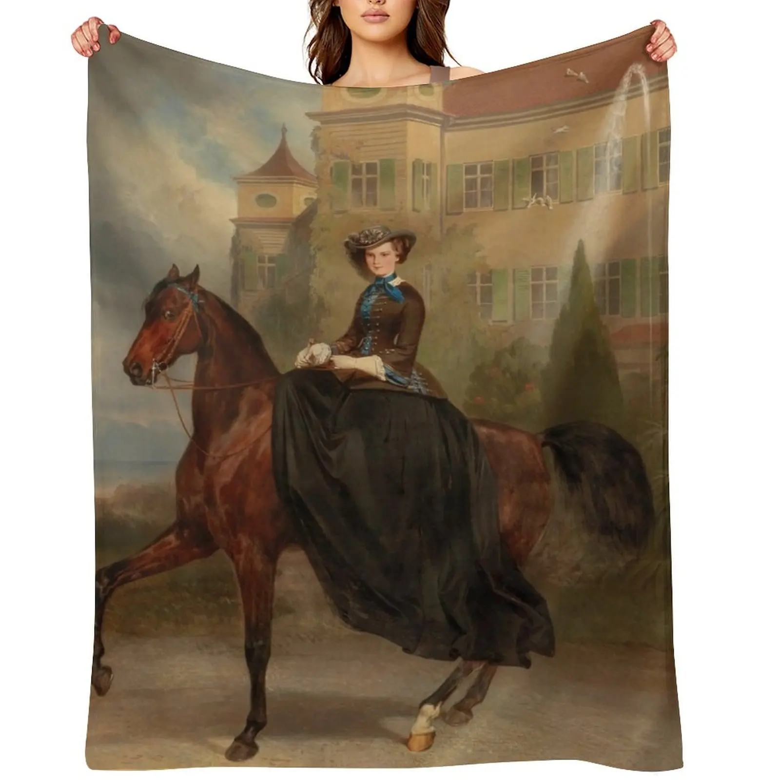 

Elisabeth of Bavaria, future Empress Sissi, age 15 Throw Blanket Designers Polar Summer Furry Blankets