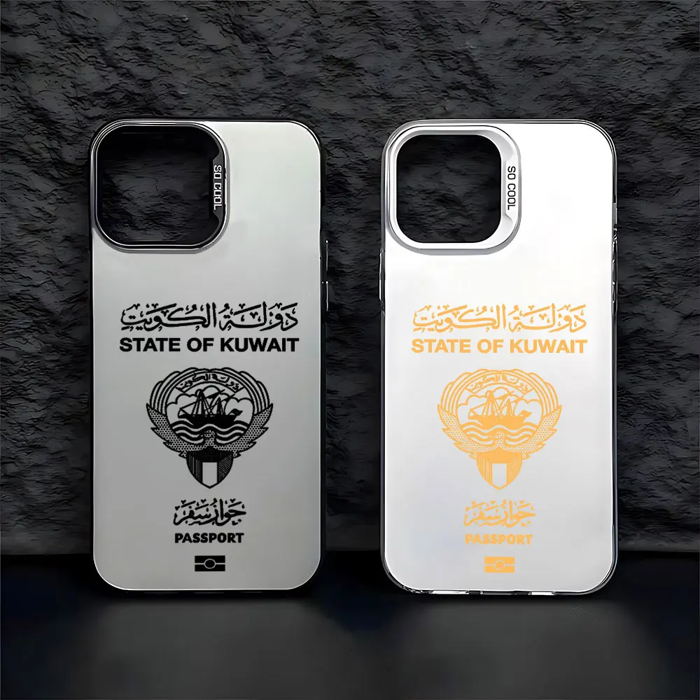 Custodia per telefono passaporto Kuwait per iPhone 16 15 14 13 12 11 Pro Max X XR XSMAX 8 7 Plus Cover posteriore antiurto opaca Candy