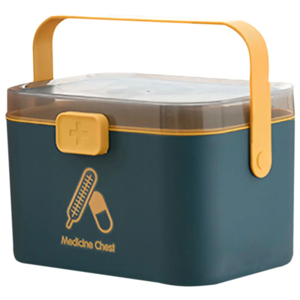 Portable Handled Medicine First Aid Box Sturdy Large Capacity Storage Case Home Use Portable Medicine Case
