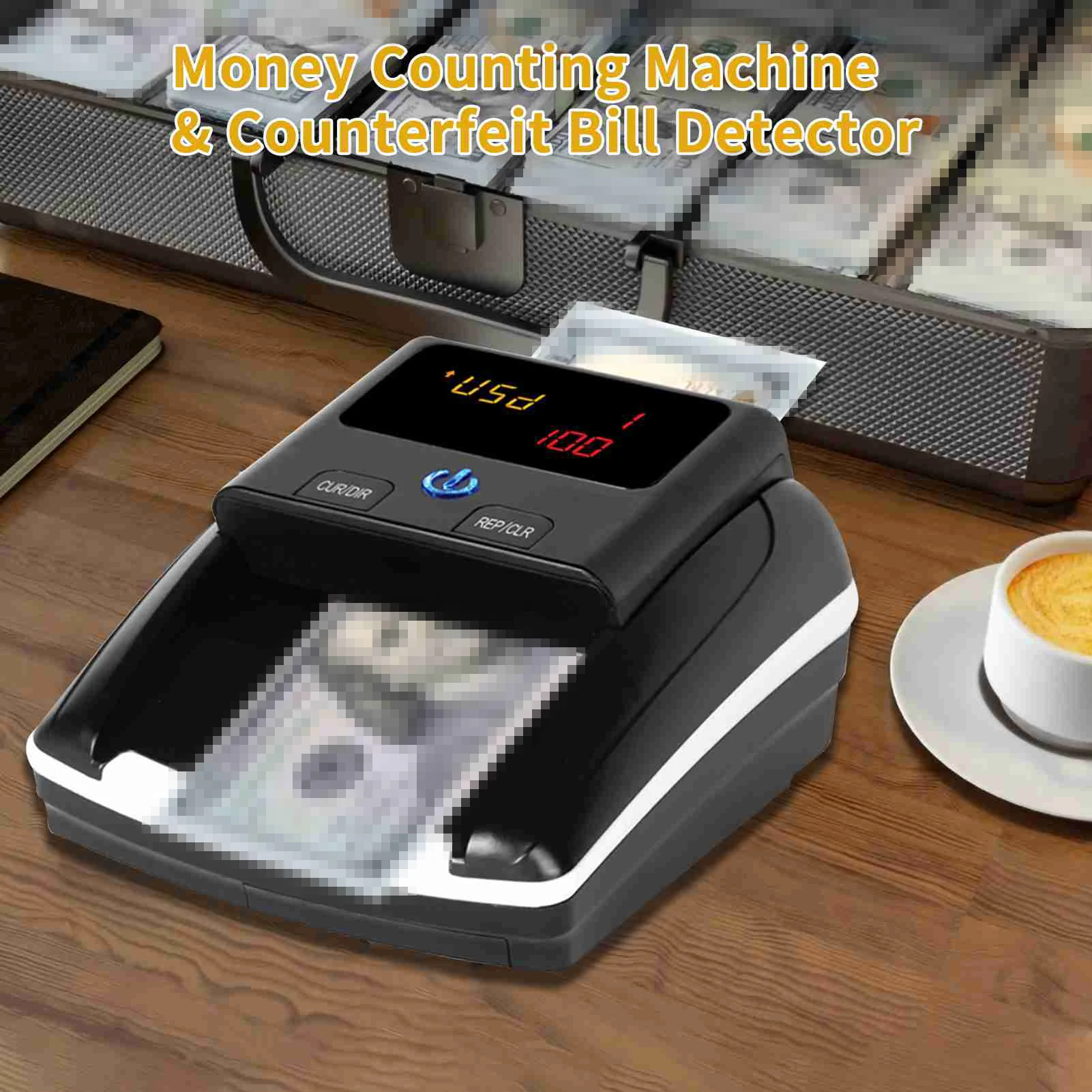 

Bill Counter Money Counting Machine Dollar Euro UV MG WM IR Counterfeit Detection Bill Counter for Grocery Stores Money Counter