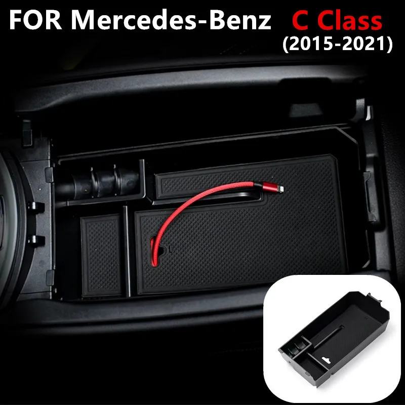 

Car Center Armrest Box Storage Box Storage Organizer Car Storage Boxes For Mercedes-Benz C Class 2015-2021 Auto Accessories