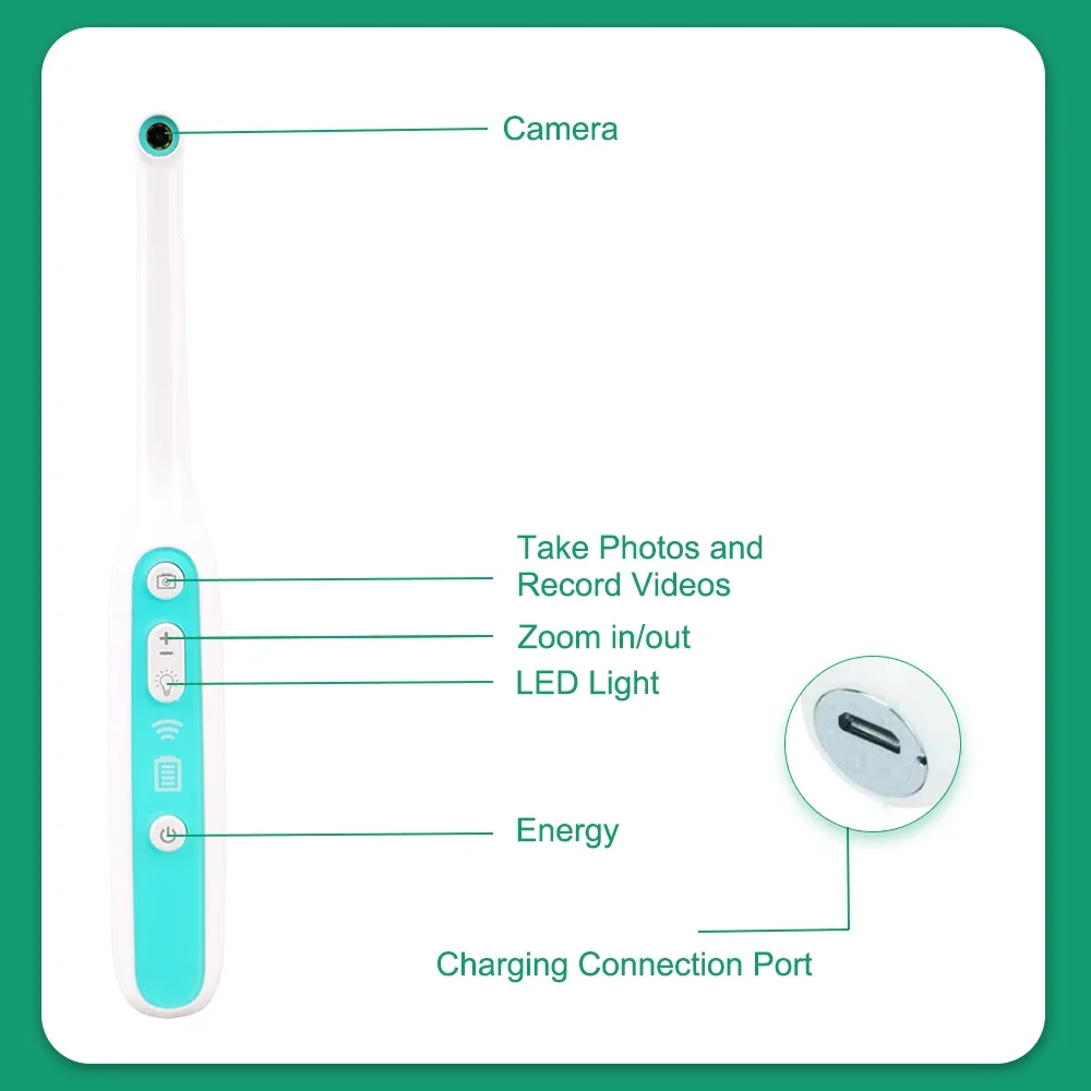 Wireless Dental Intra Oral Camera 2MP HD Wifi Waterproof IP56 Intraoral Endoscope Teeth Inspection Dental Intra Oral Instrument