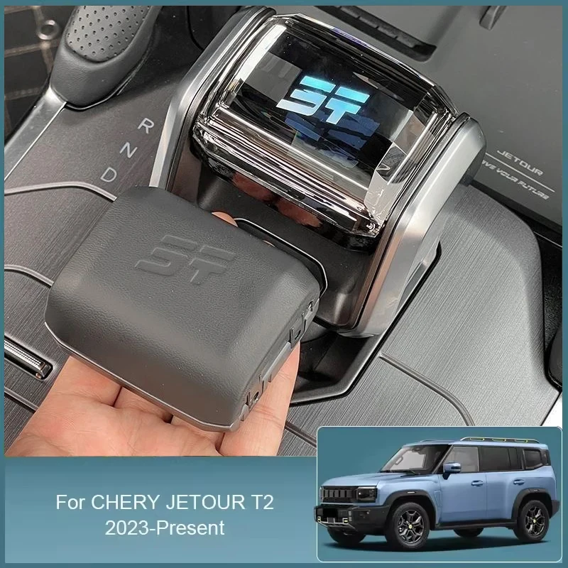 2023 2024 Chery Jetour Traveller T2 수정 레버 장식, 인테리어 자동차 크리스탈 핸들 기어 시프트, LED 액세서리 포함 