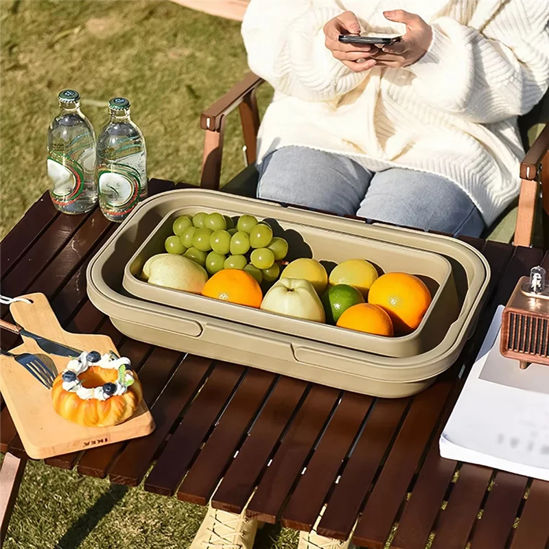 

A69P-Foldable Storage Basket Set, Wilderness Sailor Picnic Basket, Compact Camping Box For Outdoor Picnics