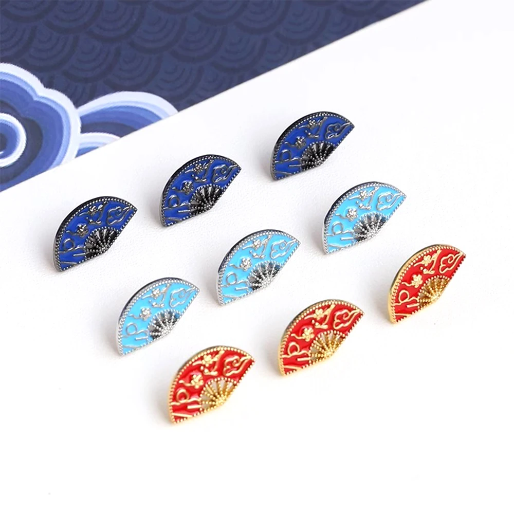 

2 Pieces Copper Plated with Genuine Gold Oil Drop Retro Palace Fan DIY Jewelry Making Baroque Doll Pin Accessory Material
