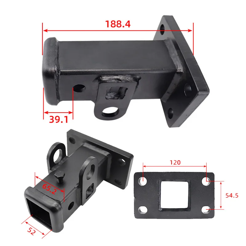 52x52mm Rear Bumper Trailer Hook Trailer Square Mouth Base For Tank 400 120x55mm Off-Road Vehicle Modification Car Accessories