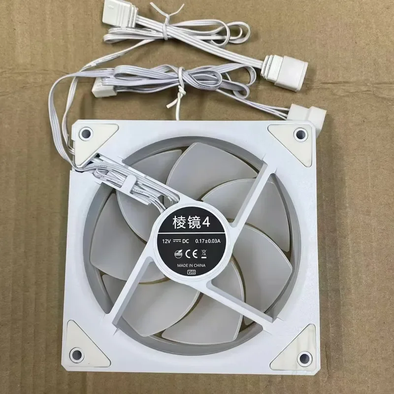 for KVMA Prism 4 Chassis Fan 12cm 12V White Complete Wire
