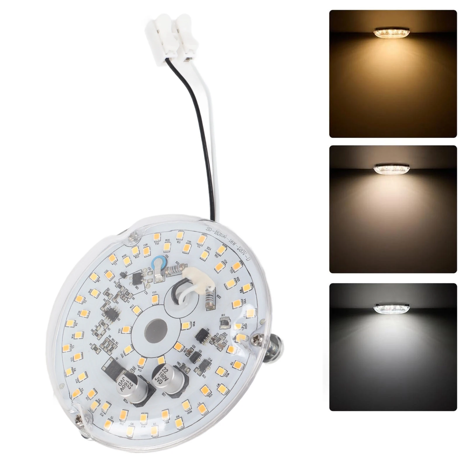 ZK30 3.93 Inch LED Ceiling Fan Light AC 120V 18W 2000LM 3 Color Temperature Dimmable Magnetic LED Retrofit Light Board Panel