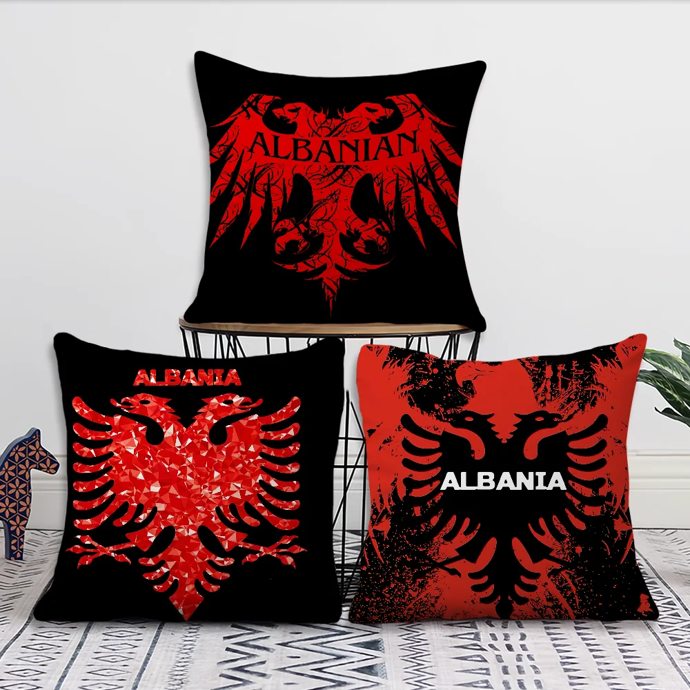 Comfortable soft Pillow Case for Sofa A-Albania flag Living Room Home office Decor and Protective Covers