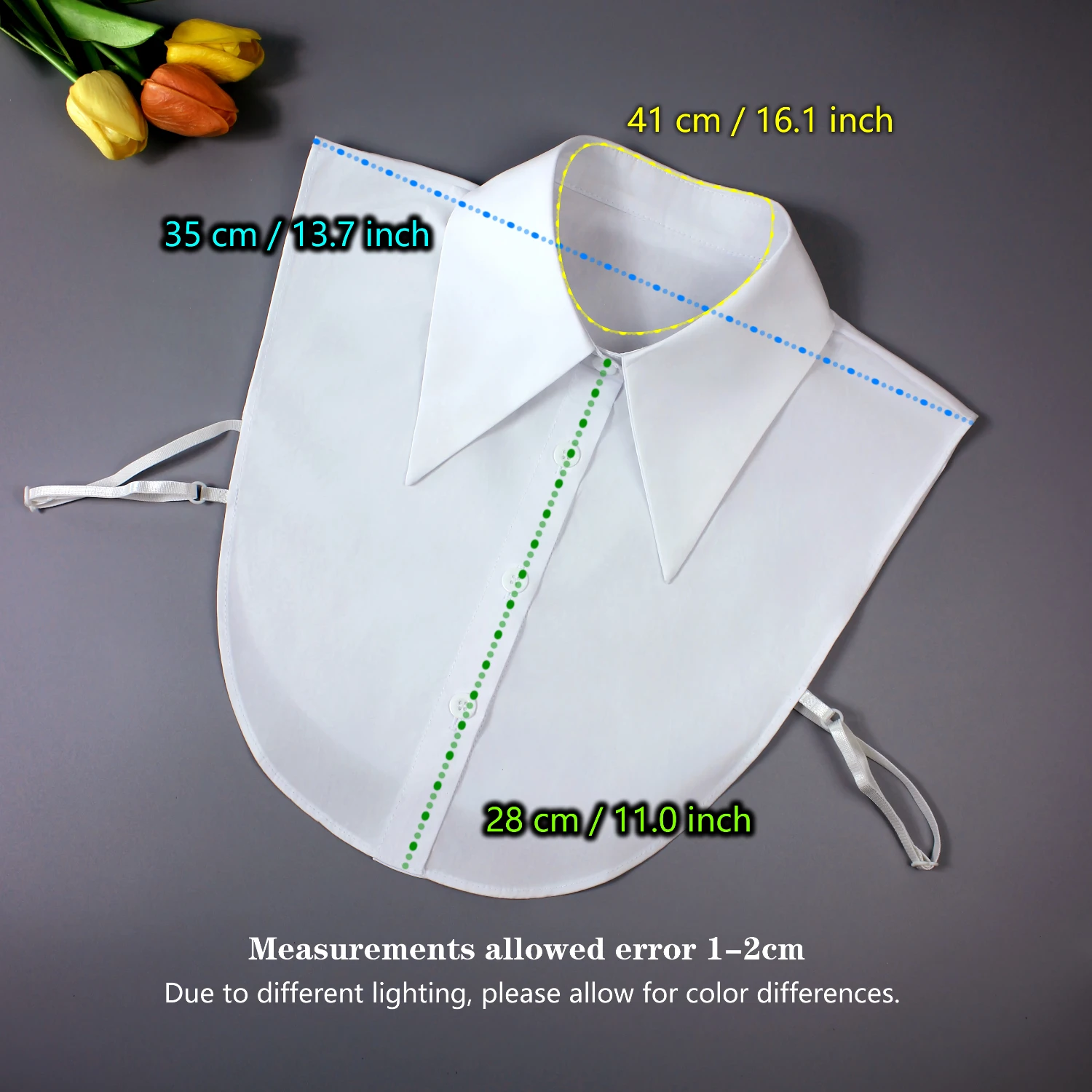 1 ياقة على شكل قميص كبيرة مزيج القطن للجنسين قابلة للفصل - تصميم احترافي جديد، ملحقات طبقات لجميع المواسم