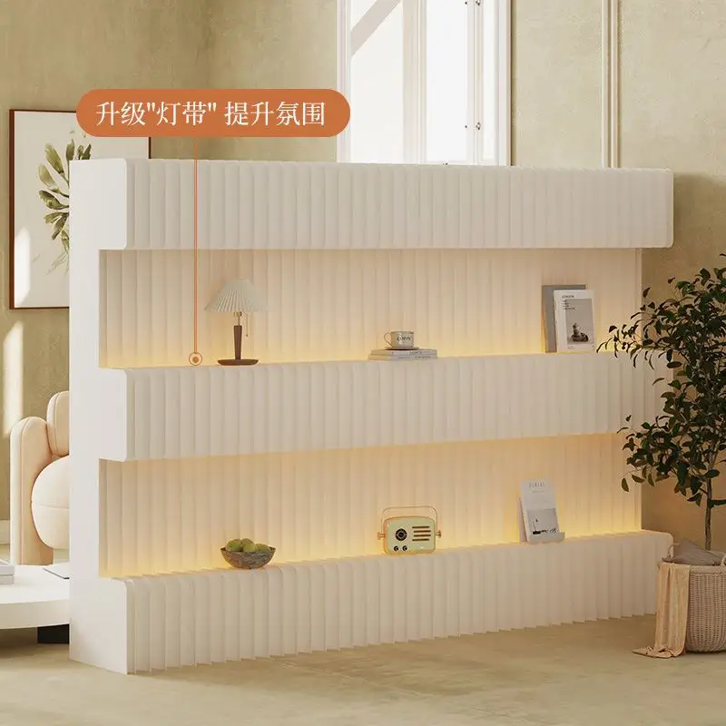 Portable Folding Paper Room Divider Display Shelf, Space Saving Freestanding Partition for Office Living Room