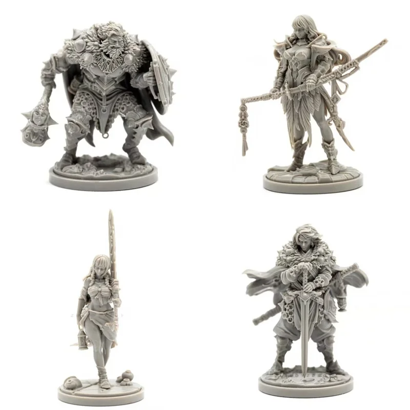 

38mm Resin Model Figure Goddess Series Beauty Soldier Gk Micro Miniature 3d Printed White Model Toy Unassembled Unpainted Kit