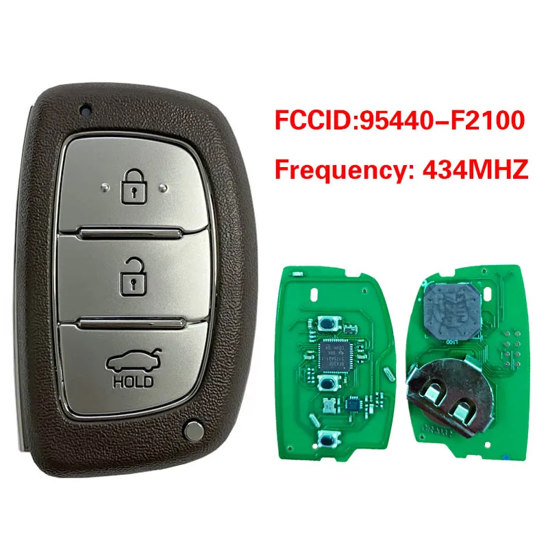 CN020149 For Hyundai Elantra 2017-2018 Smart Key Remote 3 Buttons 433MHz 8A Chip DST128 Transponder PN 95440-F2100 FG00140