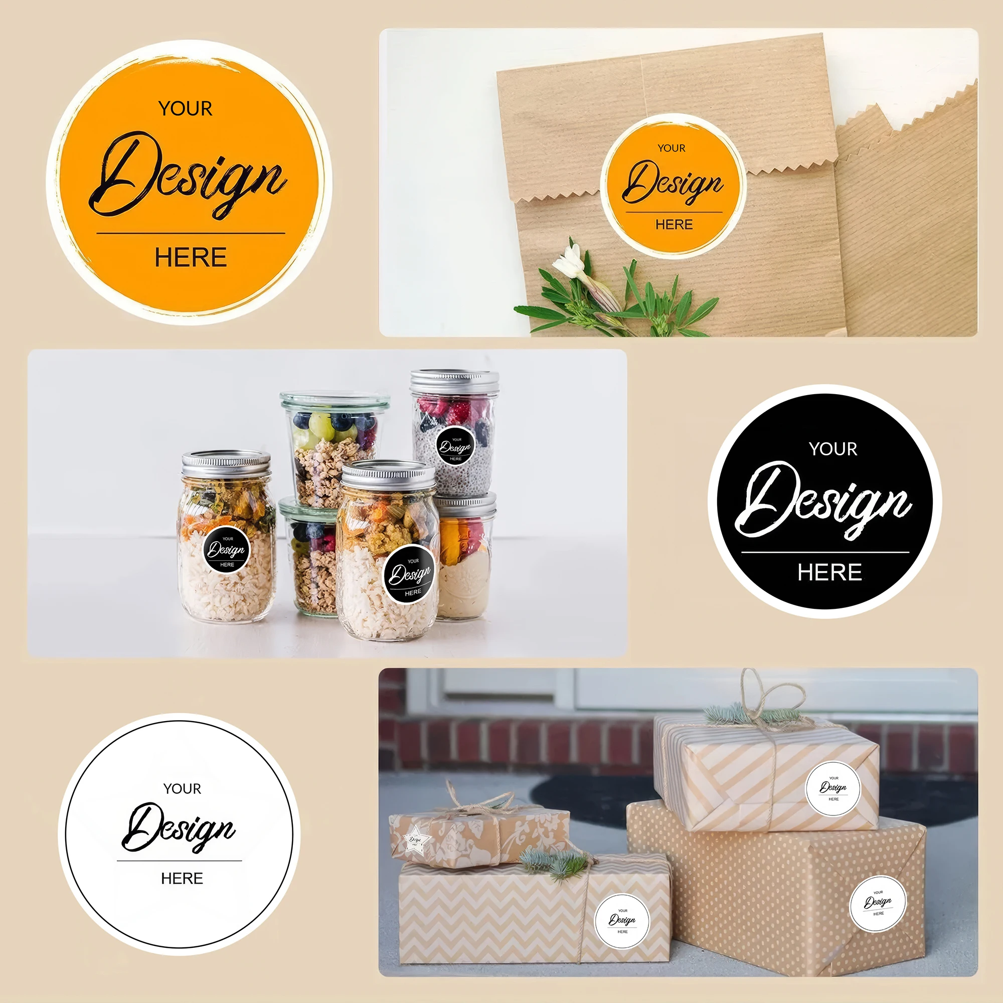 ملصقات مخصصة ملصقات شخصية مستديرة مقاومة للماء ملصقات شعار مخصص لتغليف هدايا شعار الشركة ، عيد ميلاد الزفاف #4