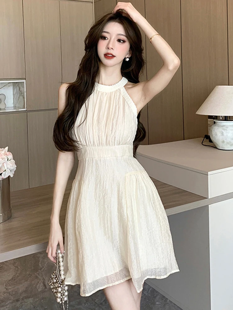 Mode Sommer Kurze Abend Geburtstag Kleid Frauen Süße Sexy Halfter Ärmellose Dünne Mini Party Kleid Mujer Vestido Straße Kleidung