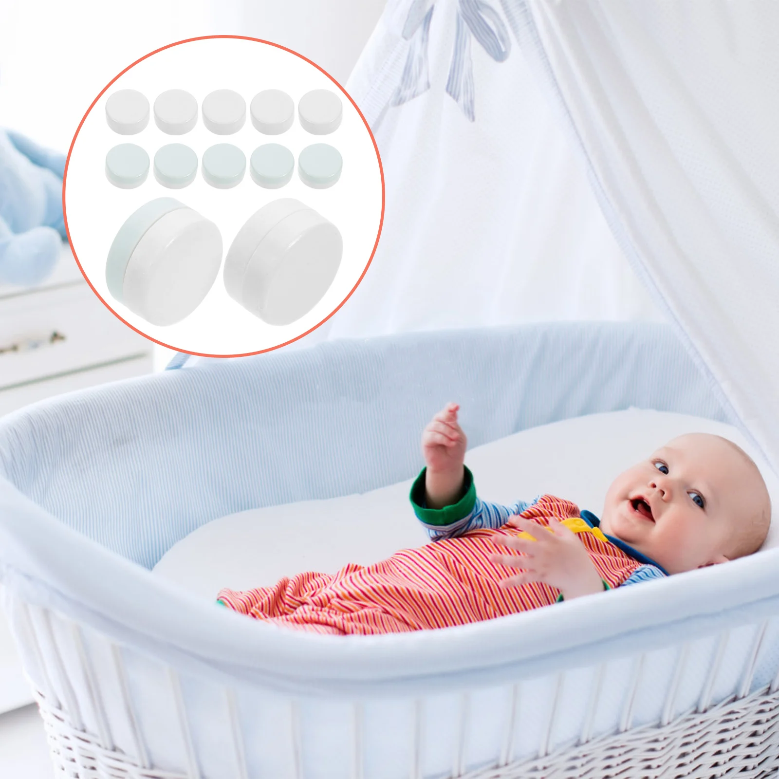 100Pcs Plastic Rattle Box for Baby Sensory Development Infant Hand Eye Coordination Stroller Crib Nursery Activity Bell