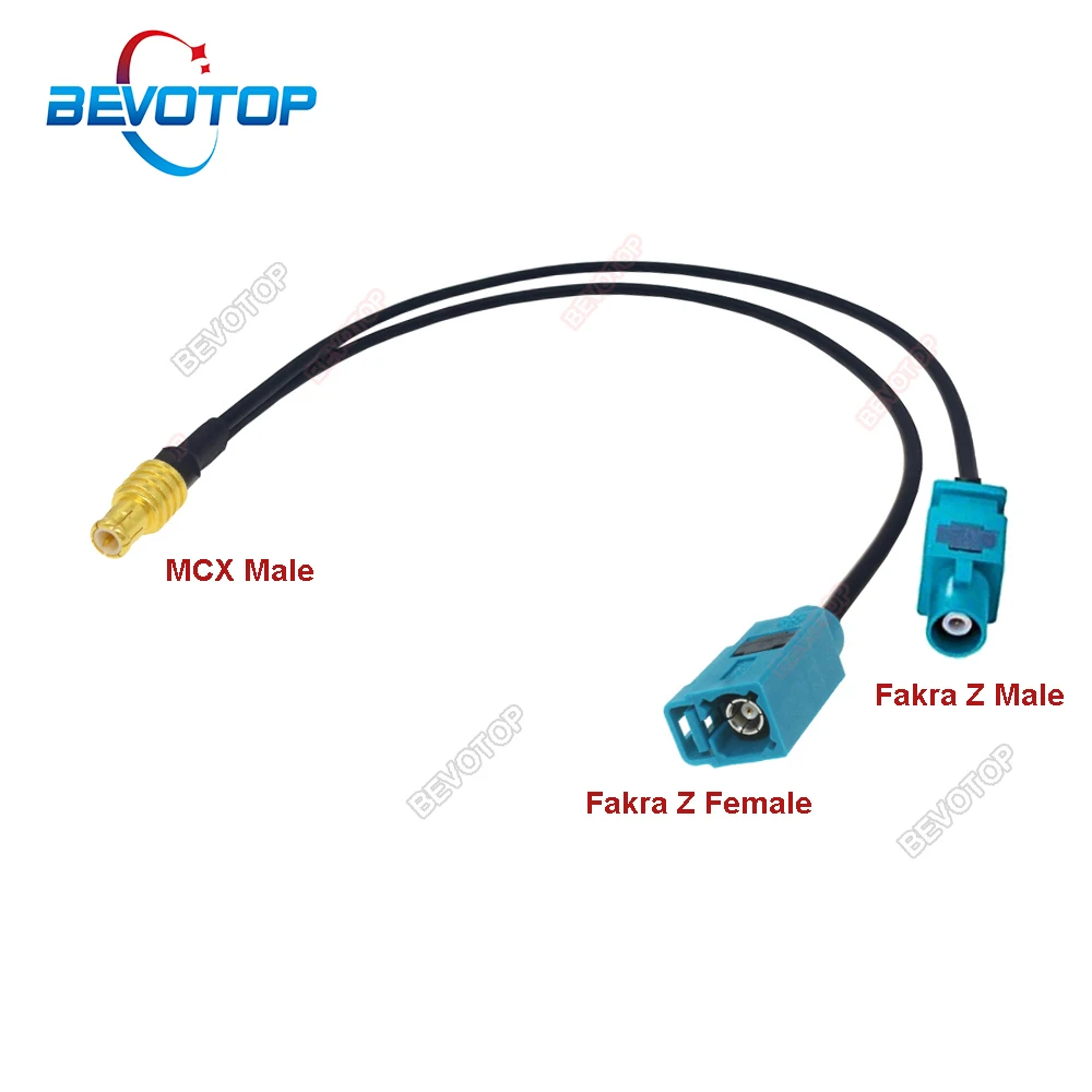 BEVOTOP MCX enchufe macho a Fakra Z SMB hembra + Fakra Z macho largo RG174 Y tipo divisor de Radio Cable Coaxial RF combinado