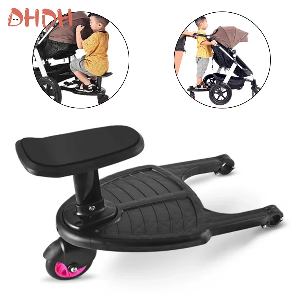 

Fashion Children Stroller Pedal Adapter Second Child Auxiliary Trailer Twins Scooter Hitchhiker Kids Standing Plate with Seat