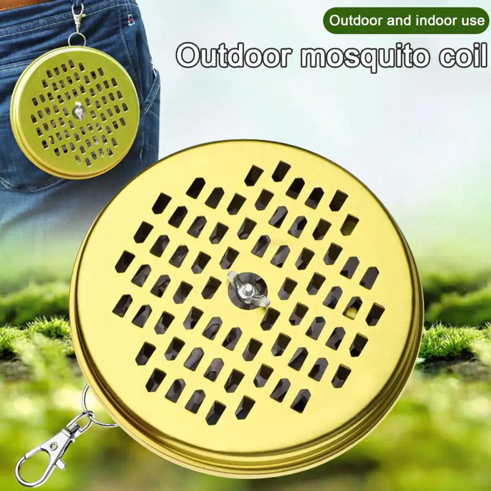 1/2/3Pcs Mosquito Coil Holders Tinplate with Lid Hollow Design Outdoor Camping Fishing Mosquito Coil Incense Burner Case