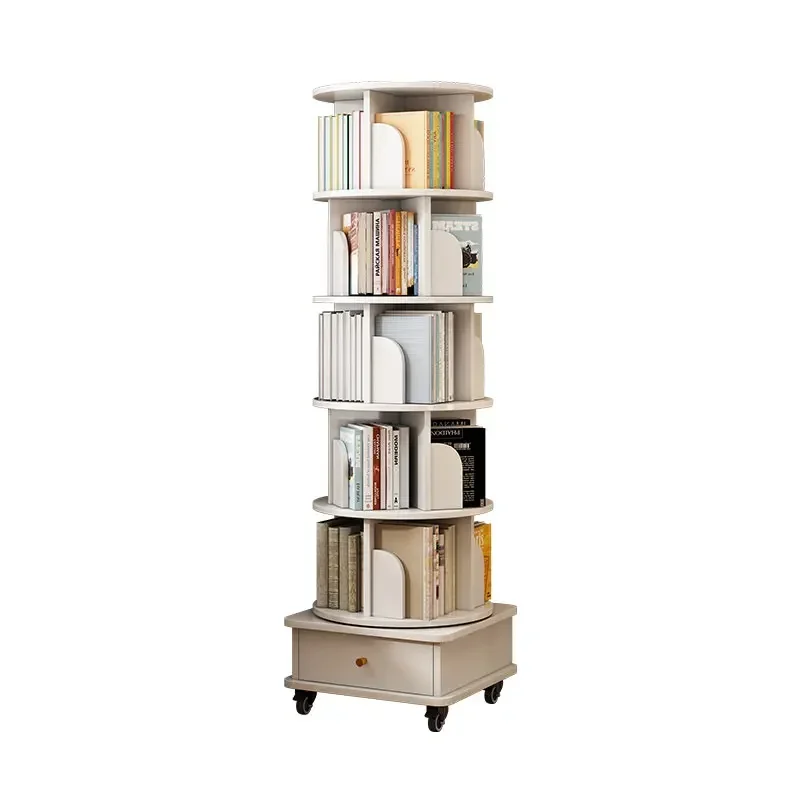 Rotating bookshelf 360 degree floor standing shelf