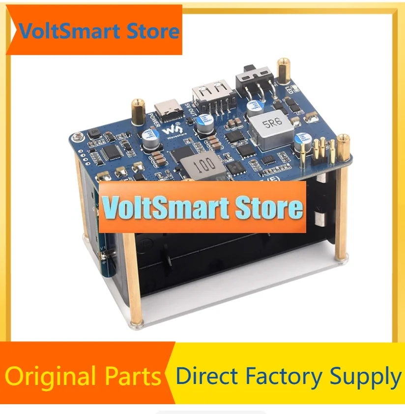 VoltSRaspberry Pi UPS HAT Module, 40W Type-C PD 5V/6A Output, 20000mAh Battery, I2C Monitoring For Pi 5/4B/3B+