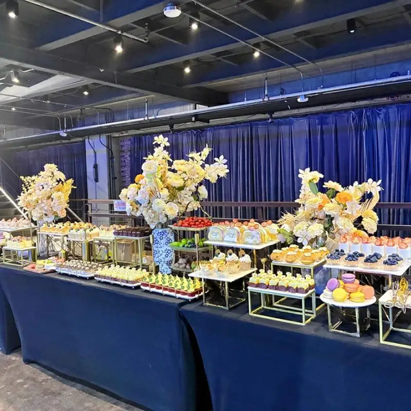 

Wedding Table Centerpiece Buffet Set - Column Dessert Stand Candy Bar Cake Holder Fruit & Food Display Trays for Hotel Feast