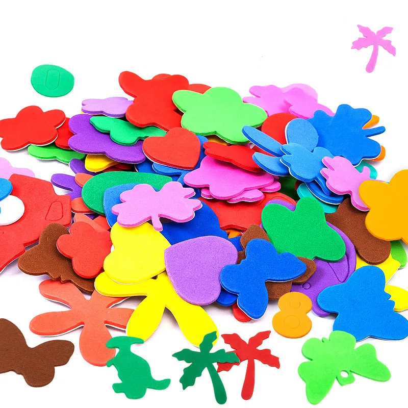 1/10bags of DIY Colorful Mixed EVA PAD stickers 1mm thick Kid Handcraft toy stick educational art class material Creative crafts