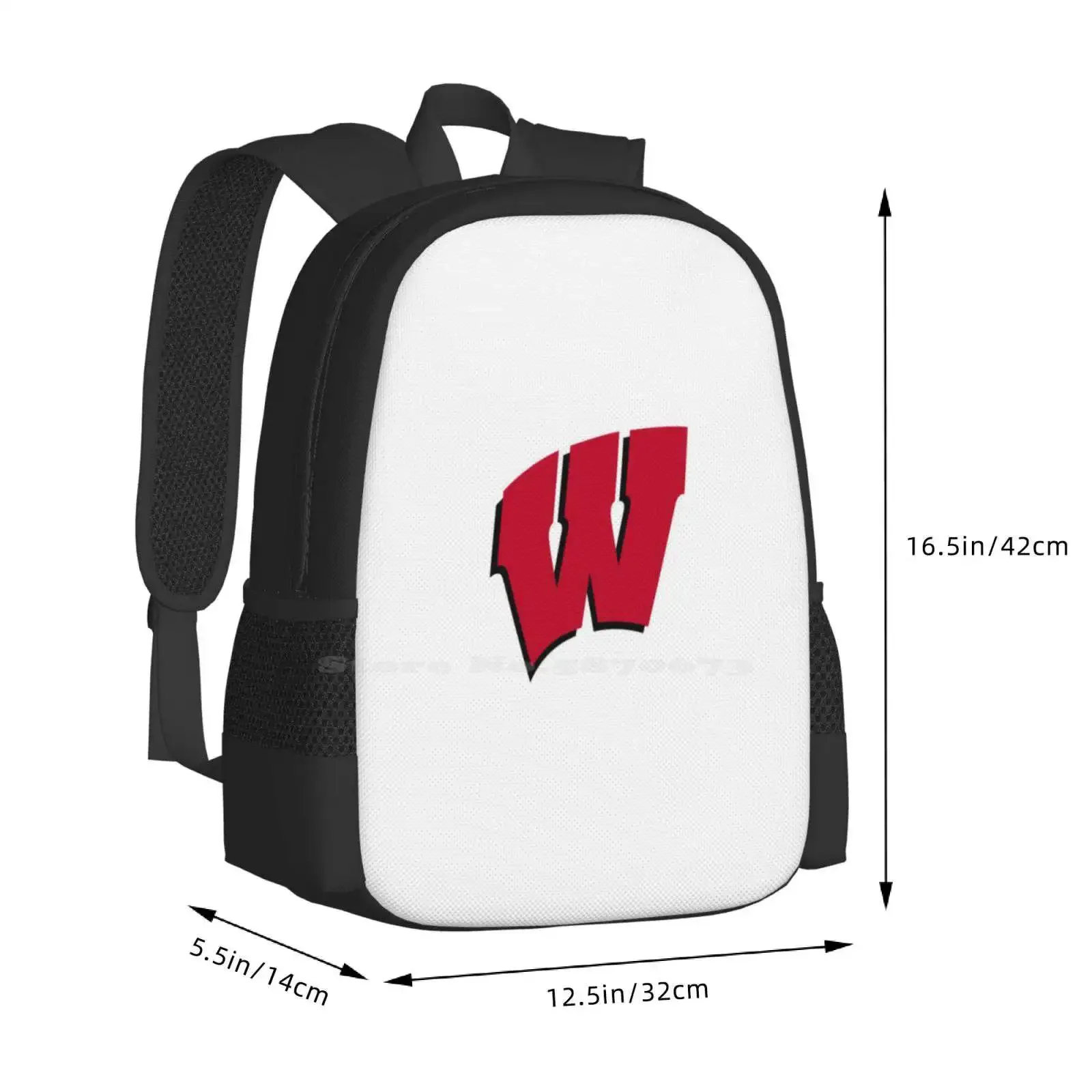 جامعة ويسكونسن-ماديسون "W" رائجة البيع حقيبة مدرسية على ظهره حقائب الموضة Uw ماديسون جامعة ويسكونسن ماديسون الغرير #3