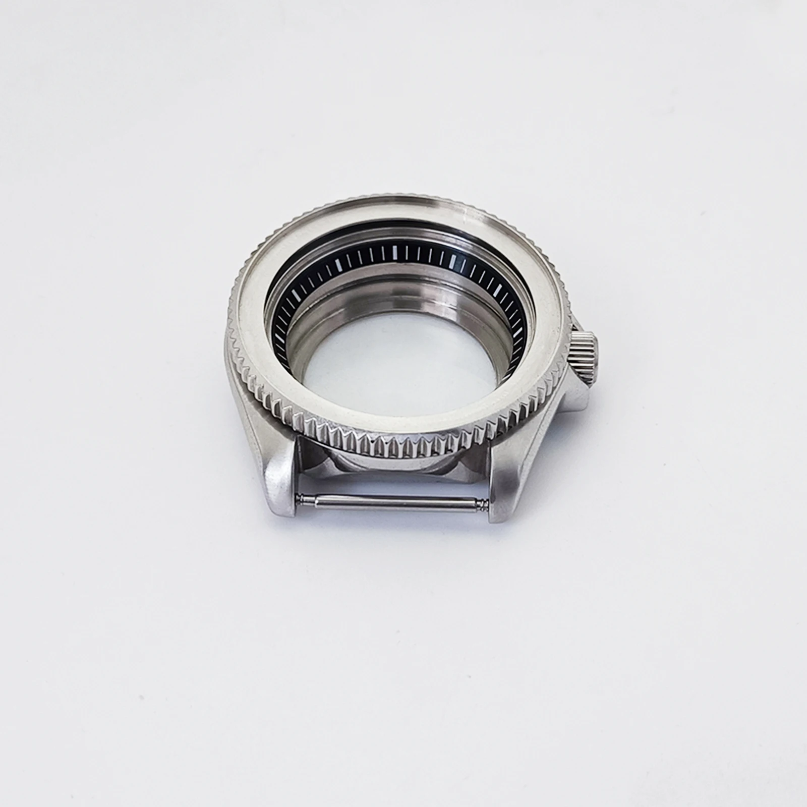 Mod Skx007 Custodia NH35 Cassa con castone in ceramica Inserto in vetro zaffiro Cassa per orologio in acciaio inossidabile argento