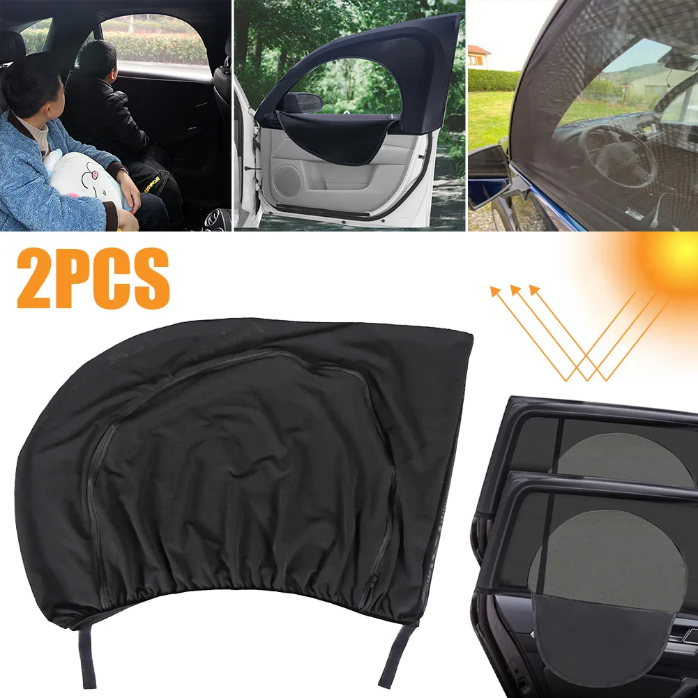 

New 2Pcs Car Sun Shade Styling Accessories Auto UV Protect Curtain Side Window Sunshade Mesh Sun Visor Protection Window Films