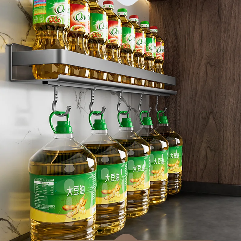 Custom Kitchen Storage Rack Spice Rack Wall-Mounted Stainless Steel Knife Rack Multi-Layer Oil Salt Sauce Vinegar Organizer Stor
