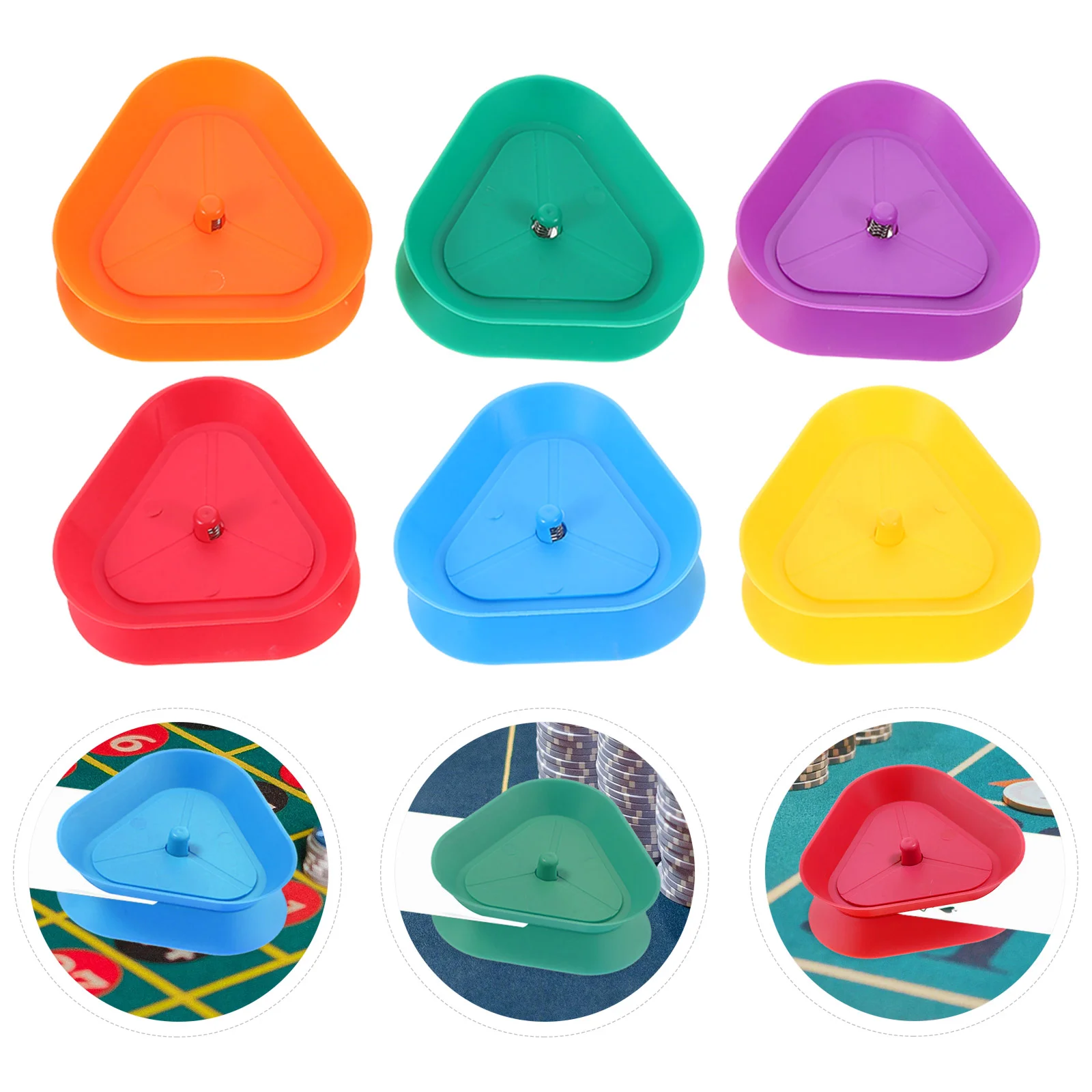 6pcs Triangle Poker Stand Holders Plastic Bridge Card Holders Playing Card Tray Holders Poker Playing Card Holders For Kids