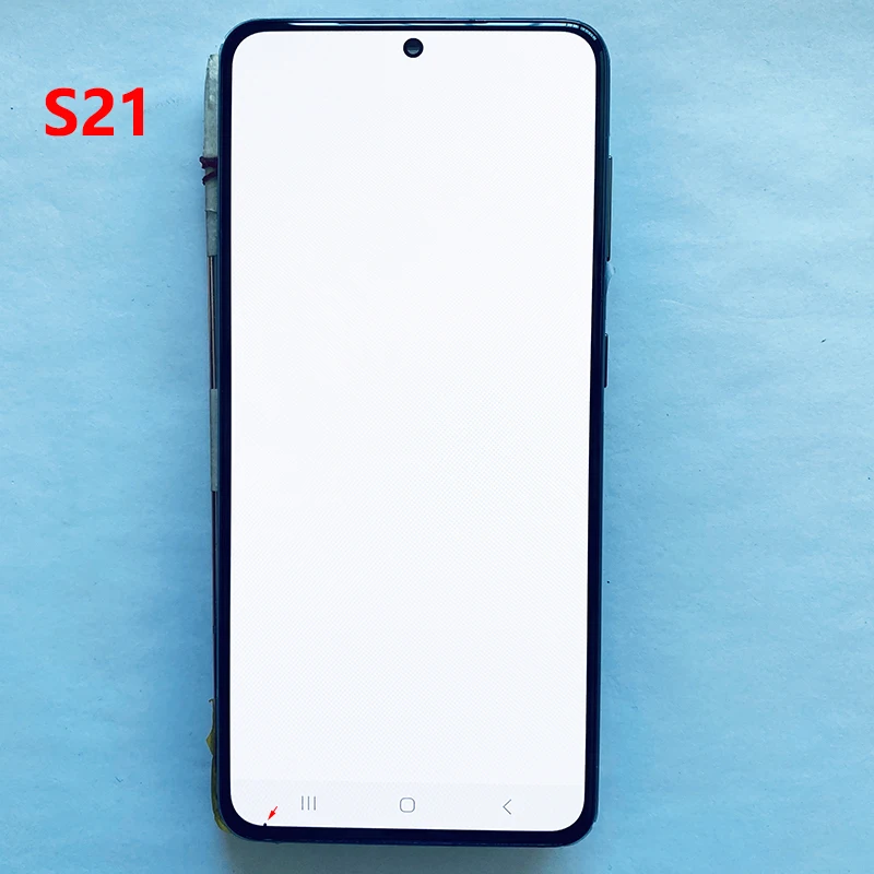 SUPER AMOLED With Scratch Glass Frame Working well For Samsung  S21 G990F G991B LCD Display Touch Screen Assembly With Dot