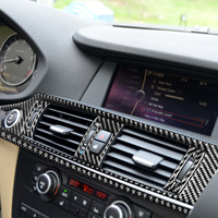 For BMW X3 F25 2011-2017 X4 F26 2014-2017 Center Instrument Panel Air Conditioner Outlet Control Knob Frame Carbon Fiber Parts