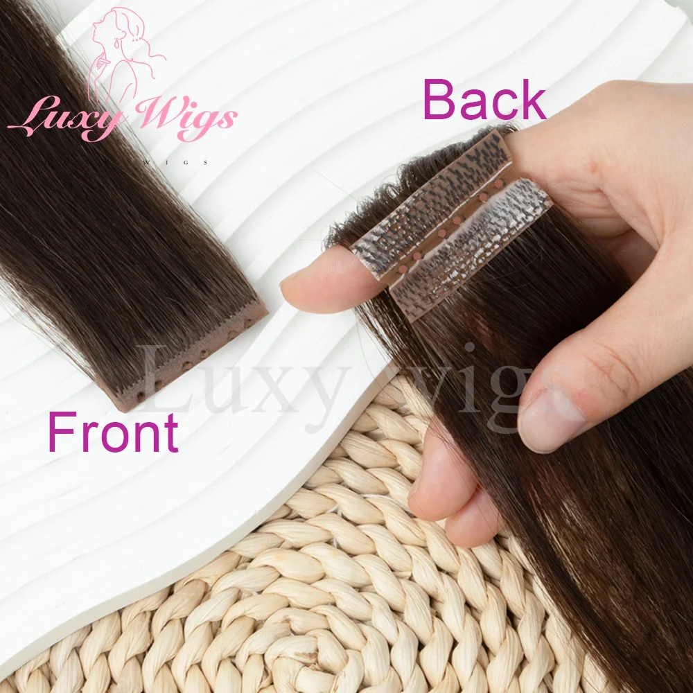 براون غير مرئية ثقب لحمة وصلات شعر شعر الإنسان Balayge شقراء مزدوجة الجانب التوأم تبويب لحمة شعر مستعار بشري 10 قطعة/الحزمة #2