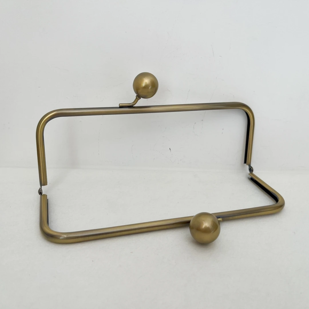 Antyczny mosiężny zamek kulkowy 24 cm z akrylu, metalowa rączka do torebki, akcesoria do rękodzieła, części do szycia. — zdjęcie 3