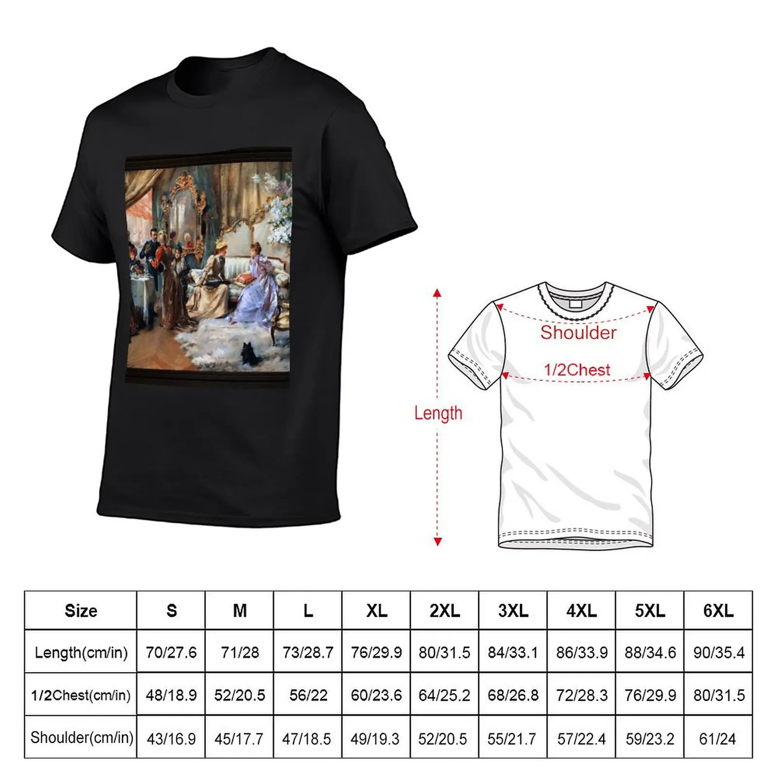 Le Gouter Au Salon Du Peintre by Madeleine-Jeanne Lemaire Remastered Xzendor7 Classical Art Old Masters Reproductions T-Shirt