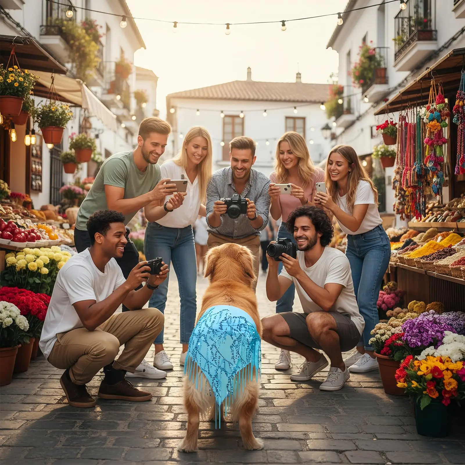 تنورة رقص شرقي للكلاب، تنورة كلب زرقاء مع سلسلة خصر وترتر، زي الورك لأداء حفلات الجرو المتوسطة وحفلات عيد الميلاد #5