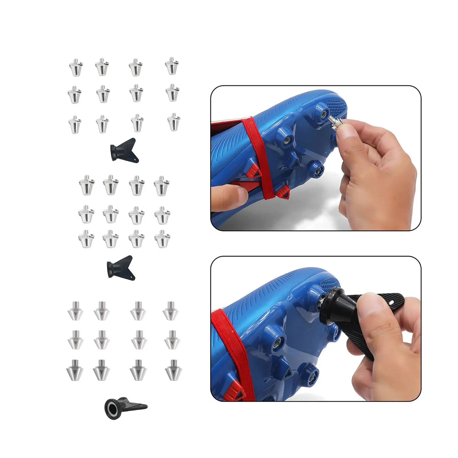 

Винтовые шипы для футбольных бутсов с гаечным ключом Бутсы для футбольного поля Прочный алюминиевый сплав для соревнований