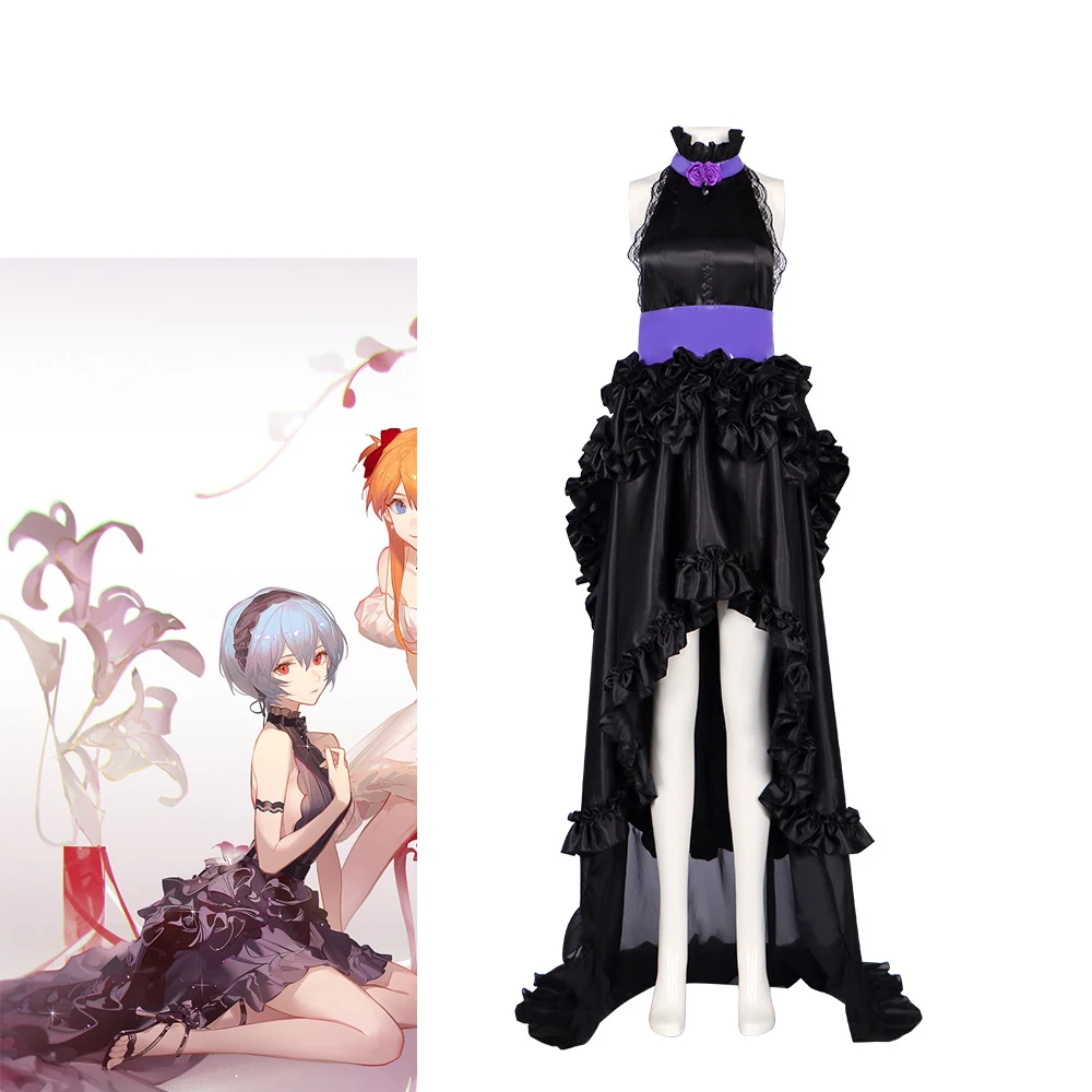 

Аниме Аянами Рей Шепот цветов Косплей Костюм женское фиолетовое сексуальное платье Хэллоуин вечерние шоу платье