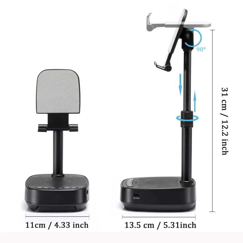 Telescopic Cell Phone Stand Wireless Speaker HD Surround Sound RGB Anti-Slip Base Home Outdoor Portable