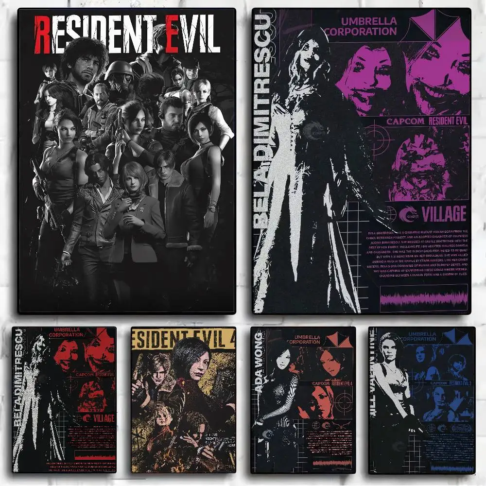GAME Resident Evil Anime Posters Sticky HD Quality Wall Art Retro Posters For Home Kawaii Room Decor