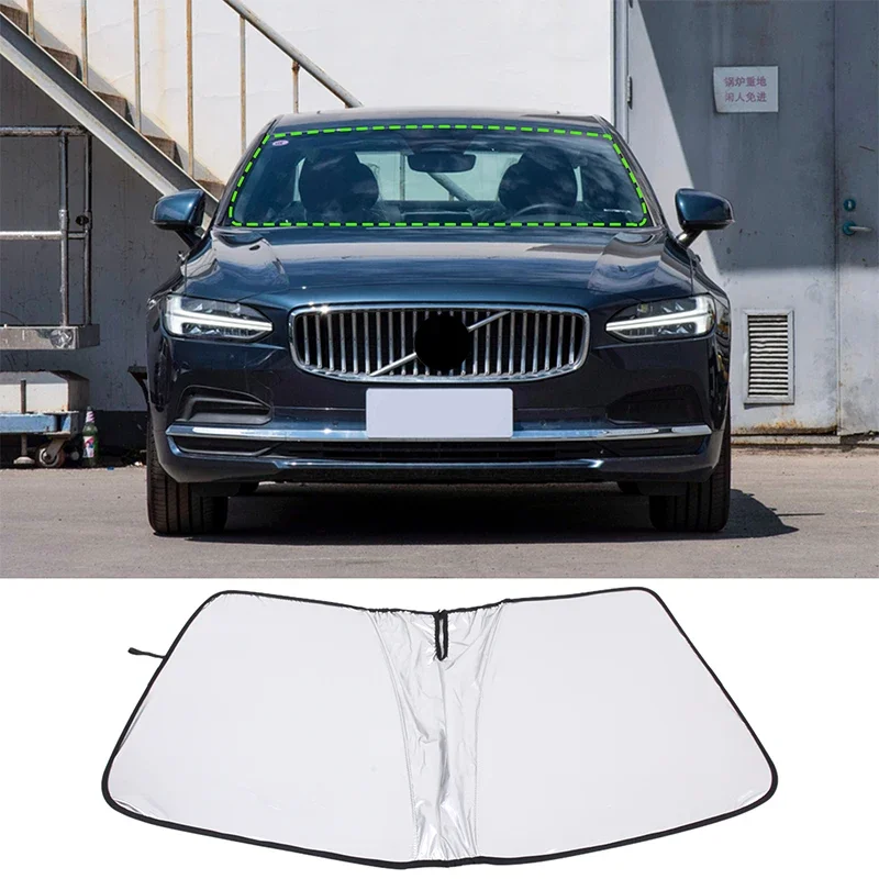 

For Volvo S90 2017-2024 silver tape car styling car front windshield anti-UV sunshade car interior protection accessories