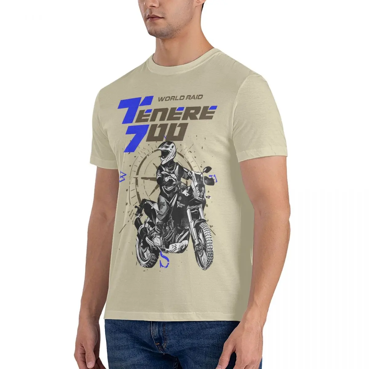 Yamaha Tenere 700 T7 Men\'s T Shirt Cafe Race Motorcycle Funny Tees Short Sleeve Crew Neck T-Shirts Cotton Gift Idea Tops