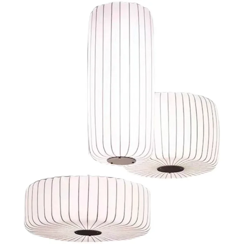 Designer Pendant Lamp Living Room Bedroom Quiet Wind Lamp Modern Simple Silk LED E27 Decoration Chandelier Japanese Style Light