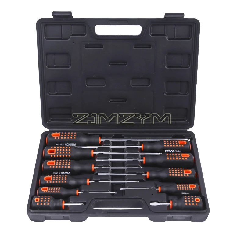 

11-Piece Magnetic Tip Screwdriver Set, Flat Screwdriver, Professional Anti-Slip Grip Magnetic Screwdriver Set with Case