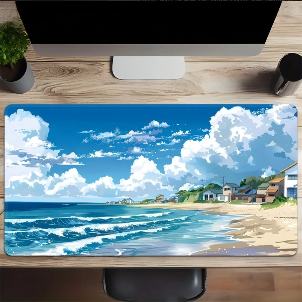 Large Island Fishing Village Game Mouse Pad - Suitable for PC and Laptop Desktop Accessories alfombrillas gaming