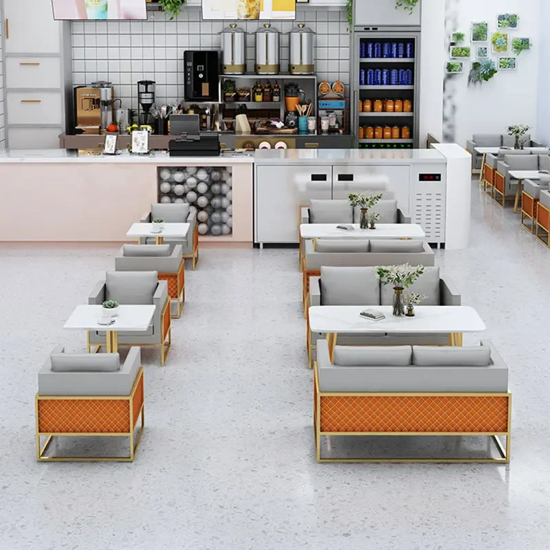 Milk tea shop cafe celebrity card seat Sofa Sales office Rest area reception sofa Negotiation tables and c