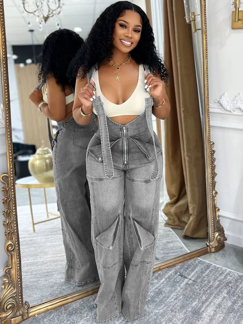 الشارع الشهير وزرة الدنيم الخريف ملابس النساء أكمام مستقيم الجينز حللا الدنيم السروال القصير Playsuits قطعة واحدة مجموعات الزي